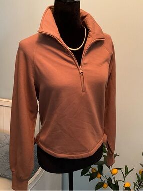 ANTONIO MELANI Cropped Sweatshirt Stand Collar Quarter Zip Oversized XS